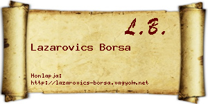 Lazarovics Borsa névjegykártya